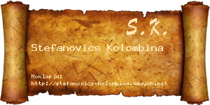 Stefanovics Kolombina névjegykártya